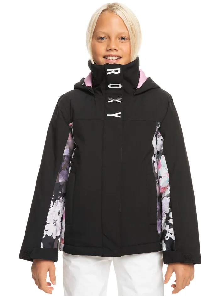 Roxy Snow 416 Galaxy Technical Snow Jacket True Black Blurry Flower 8211 Girls