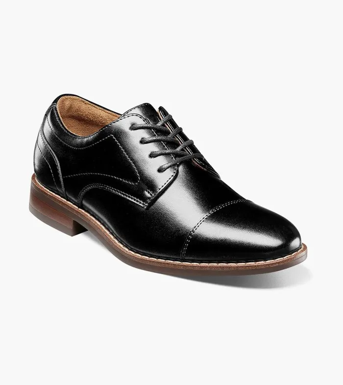 Florsheim Boys Cap Toe Oxford Black Kids Kids Dress