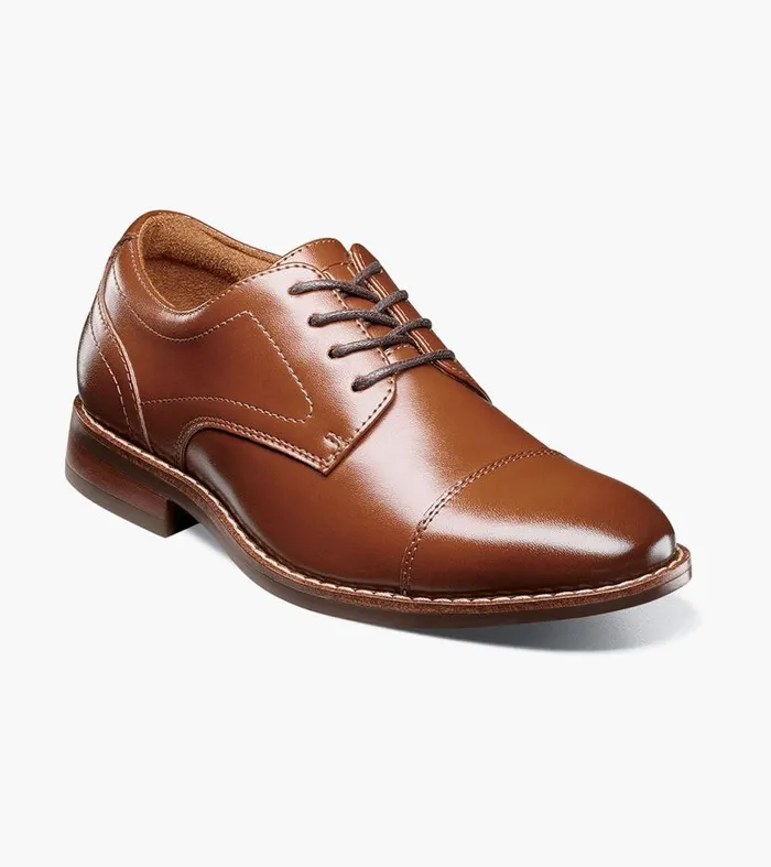 Florsheim Boys Cap Toe Oxford Cognac Kids Kids Dress