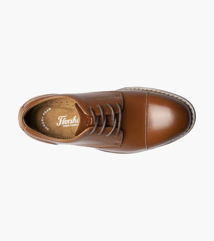Florsheim Boys Cap Toe Oxford Cognac Kids Kids Dress