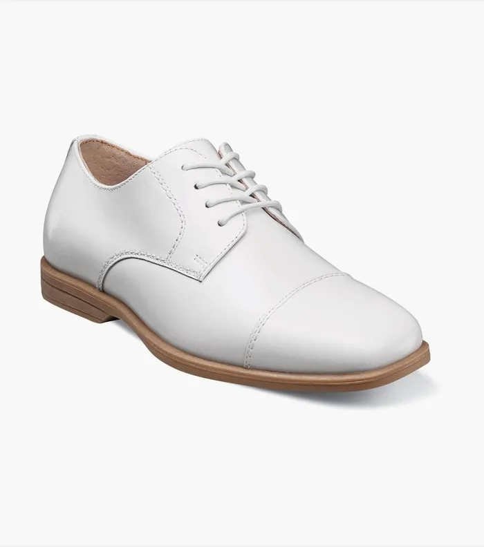 Florsheim Boys Cap Toe Oxford White Kids Kids Dress