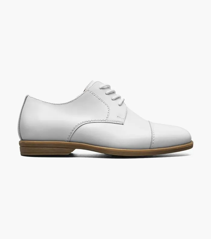 Florsheim Boys Cap Toe Oxford White Kids Kids Dress