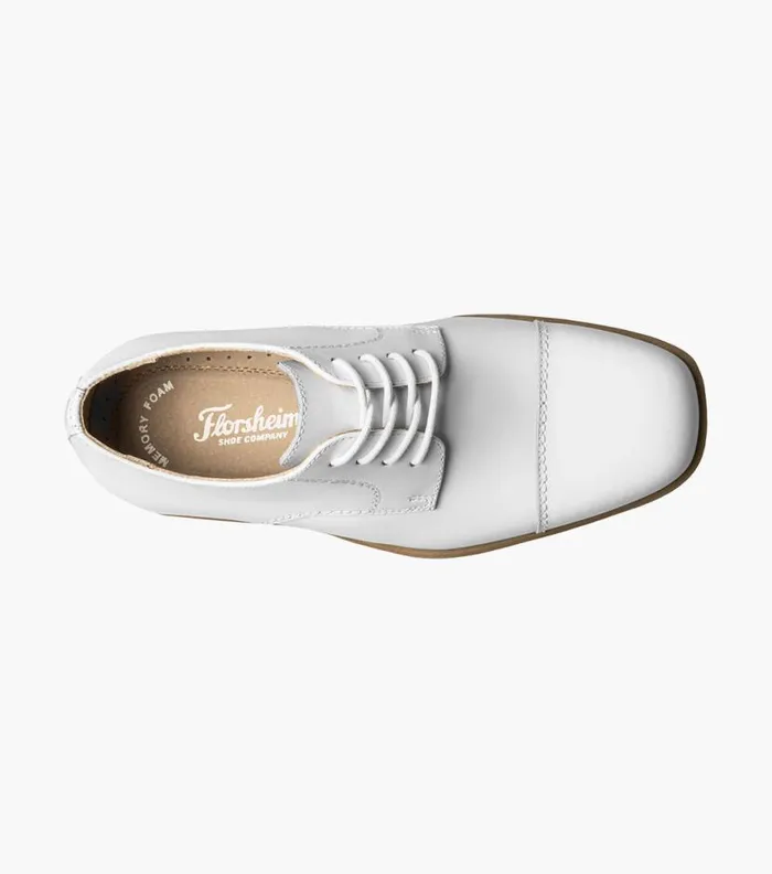 Florsheim Boys Cap Toe Oxford White Kids Kids Dress