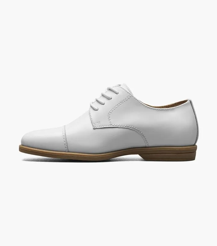 Florsheim Boys Cap Toe Oxford White Kids Kids Dress