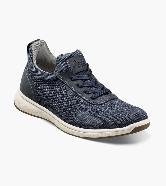 Florsheim Boys Knit Elastic Lace Slip On Sneaker Navy Kids Kids Casual