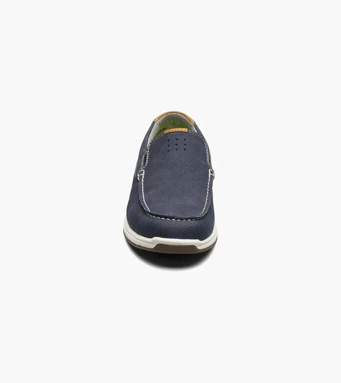 Florsheim Boys Moc Toe Slip On Sneaker Navy Nubuck Kids Kids Casual