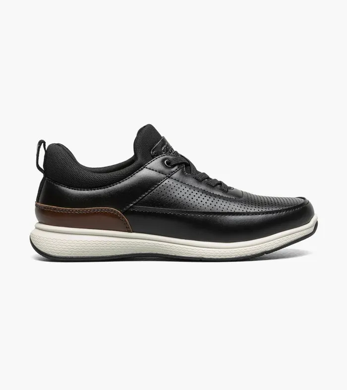 Florsheim Boys Perf Elastic Lace Slip On Sneaker Black Kids Kids Casual