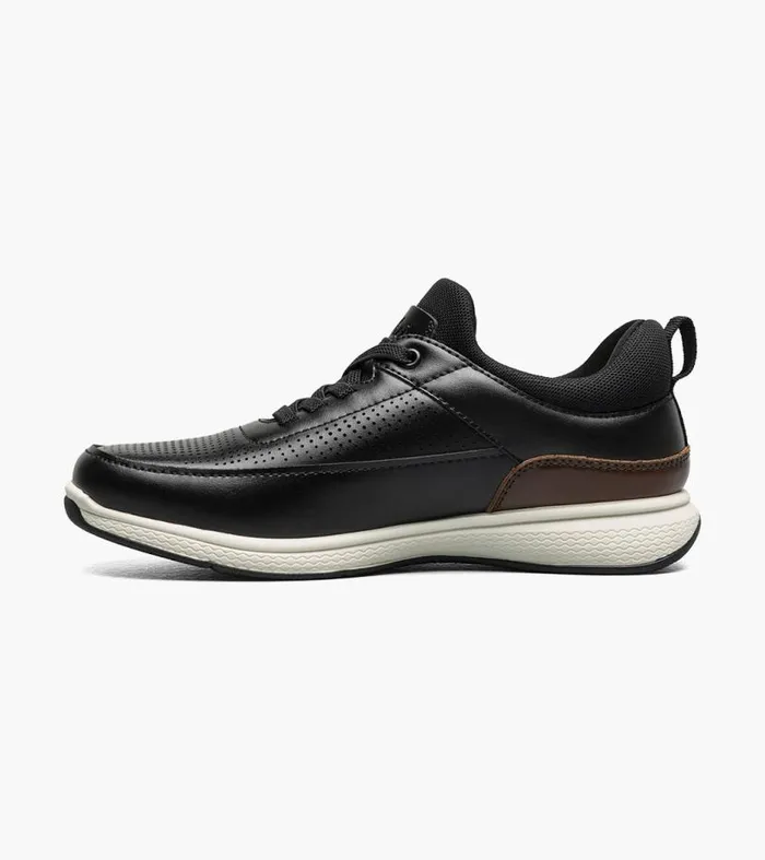 Florsheim Boys Perf Elastic Lace Slip On Sneaker Black Kids Kids Casual