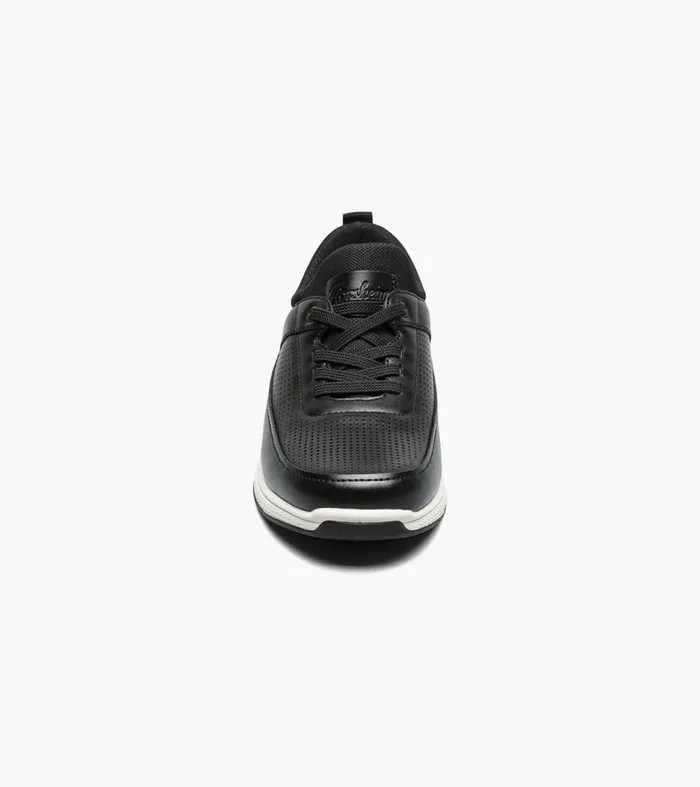 Florsheim Boys Perf Elastic Lace Slip On Sneaker Black Kids Kids Casual
