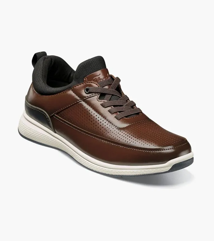 Florsheim Boys Perf Elastic Lace Slip On Sneaker Cognac Kids Kids Casual