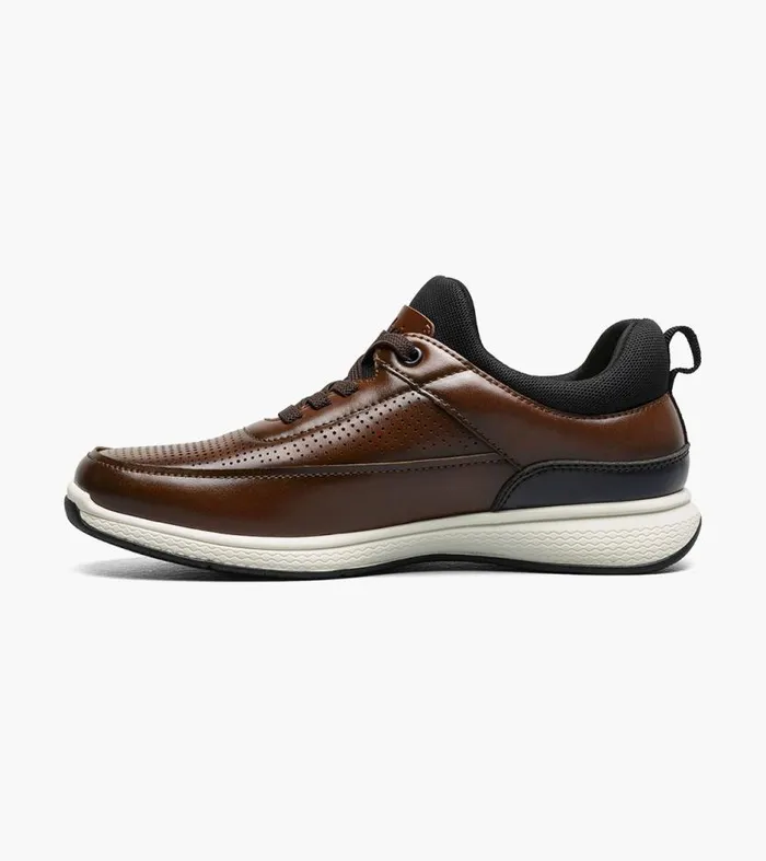 Florsheim Boys Perf Elastic Lace Slip On Sneaker Cognac Kids Kids Casual