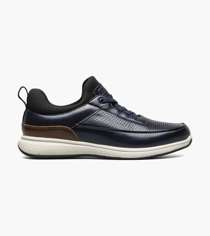 Florsheim Boys Perf Elastic Lace Slip On Sneaker Navy Kids Kids Casual