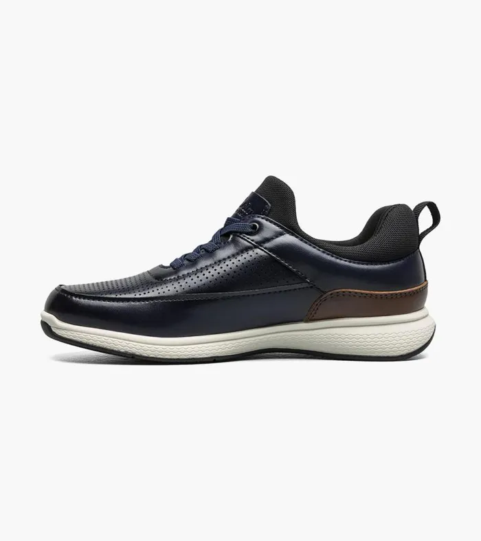 Florsheim Boys Perf Elastic Lace Slip On Sneaker Navy Kids Kids Casual
