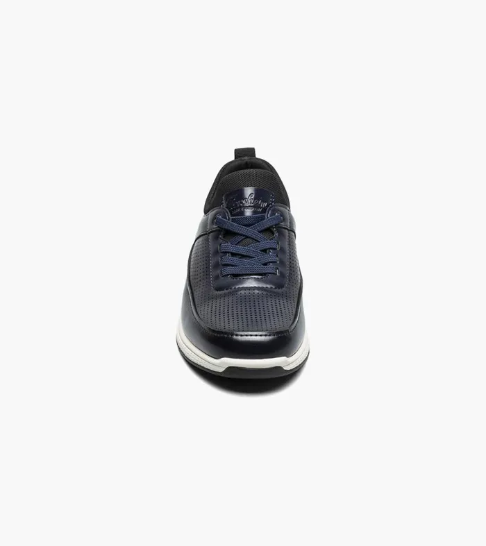 Florsheim Boys Perf Elastic Lace Slip On Sneaker Navy Kids Kids Casual