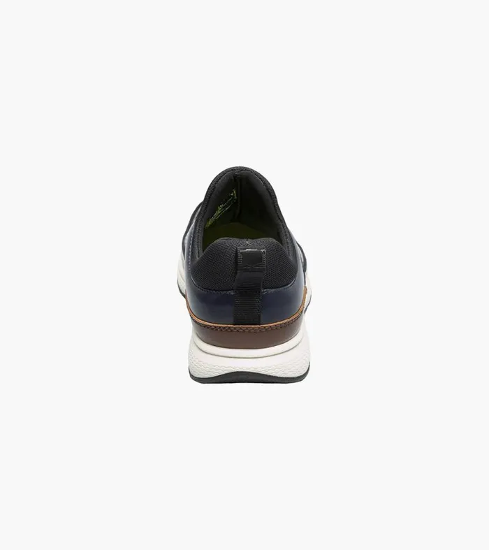 Florsheim Boys Perf Elastic Lace Slip On Sneaker Navy Kids Kids Casual