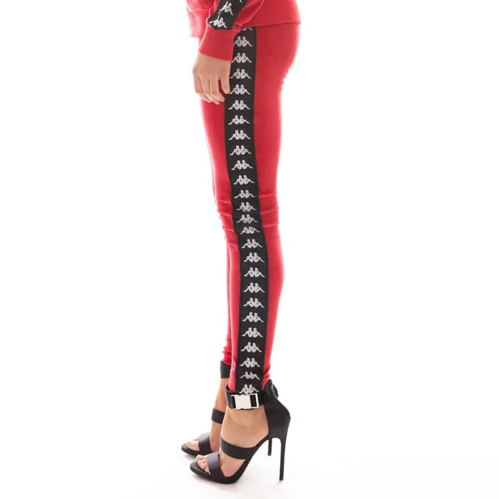 222 Banda Ammu Velour Leggings 8211 Red Black Red Black Kappa Womens Track Suits