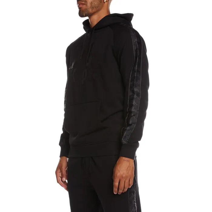 222 Banda Hurtado 2 Hoodie 8211 Black Jet Black Jet Kappa Mens Sweatsuits