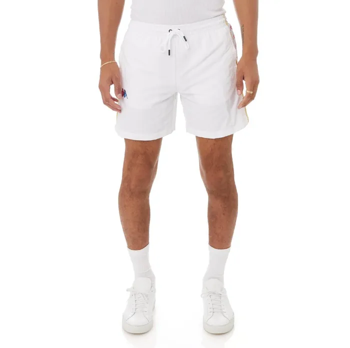 222 Banda Xtabi Swim Shorts 8211 White White Kappa Mens Shorts Near Me