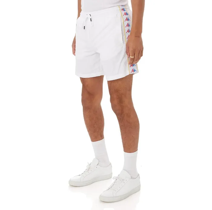 222 Banda Xtabi Swim Shorts 8211 White White Kappa Mens Shorts Near Me