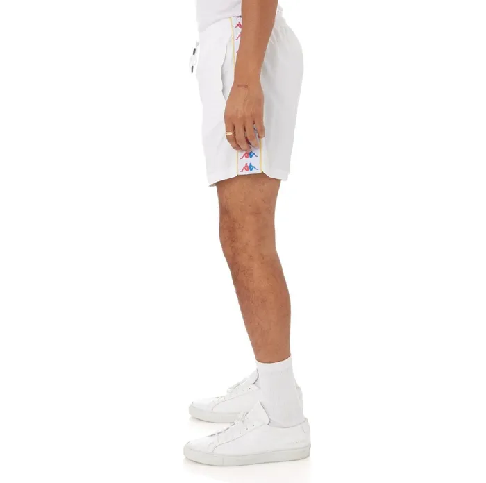 222 Banda Xtabi Swim Shorts 8211 White White Kappa Mens Shorts Near Me