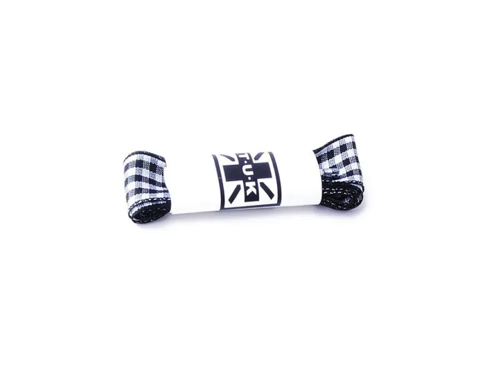 75 CM Black and White Gingham Flat Shoe Laces Adult TUK Shoes Shoe Laces