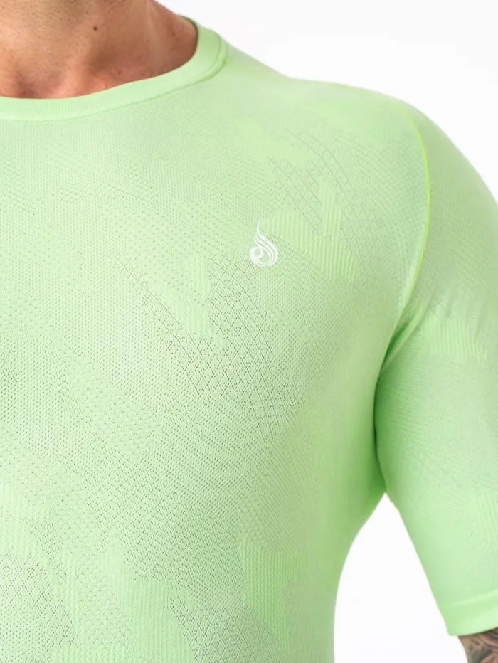 Aero Core Seamless TShirt 8211 Lime Men Ryderwear Tops