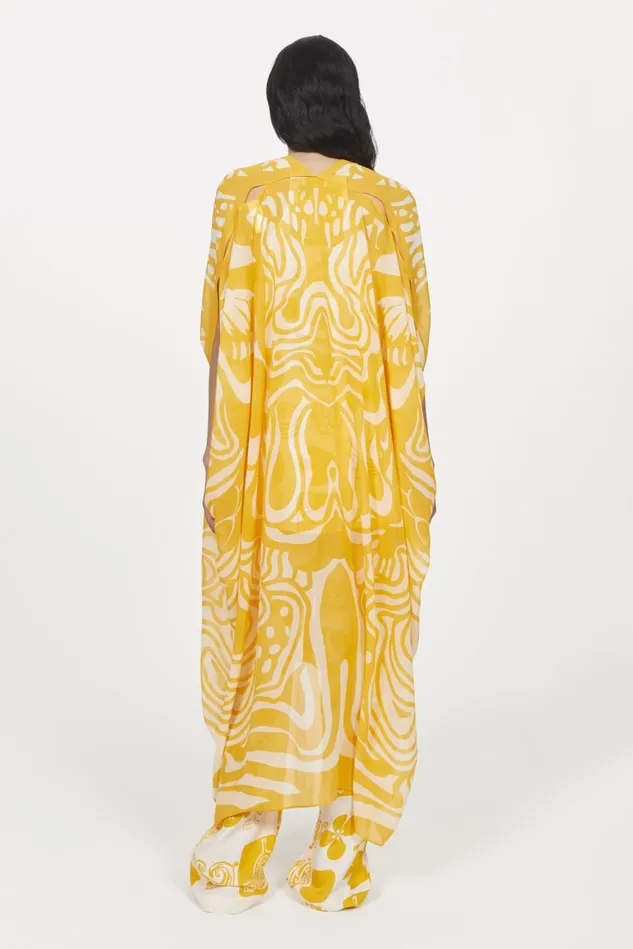 Agave Cosmic Bloom Caftan Marigold Women Rodebjer Dresses and Caftans
