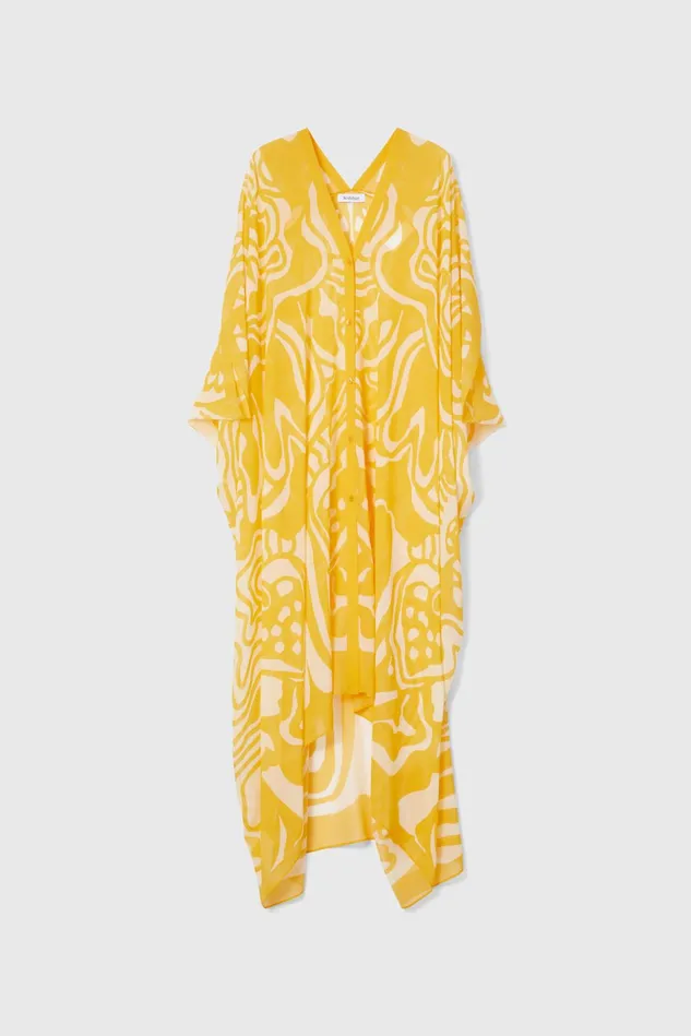 Agave Cosmic Bloom Caftan Marigold Women Rodebjer Dresses and Caftans