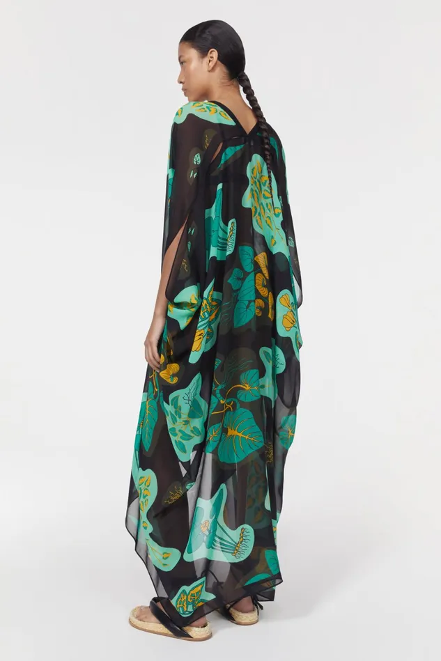 Agave Leaf Caftan Black Women Rodebjer Dresses and Caftans