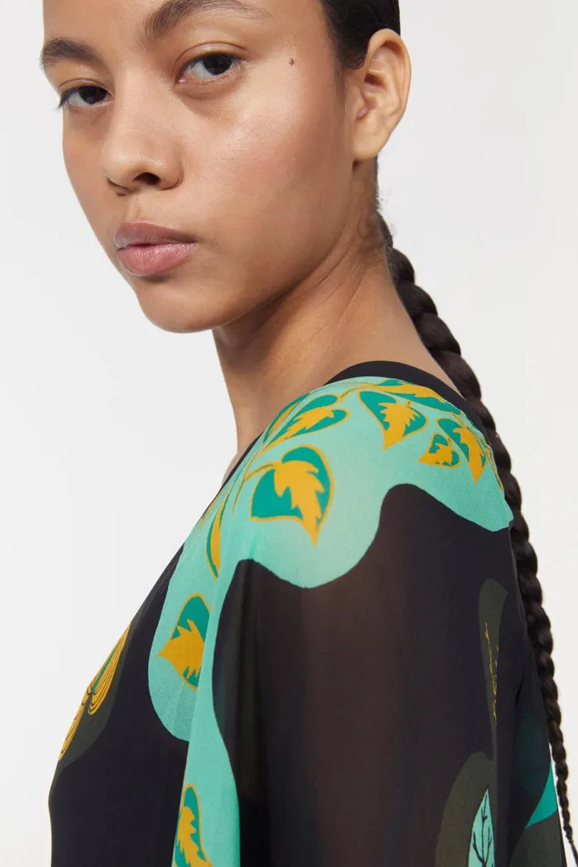 Agave Leaf Caftan Black Women Rodebjer Dresses and Caftans