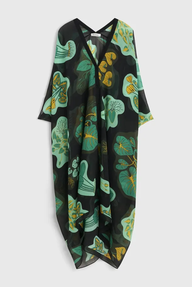 Agave Leaf Caftan Black Women Rodebjer Dresses and Caftans