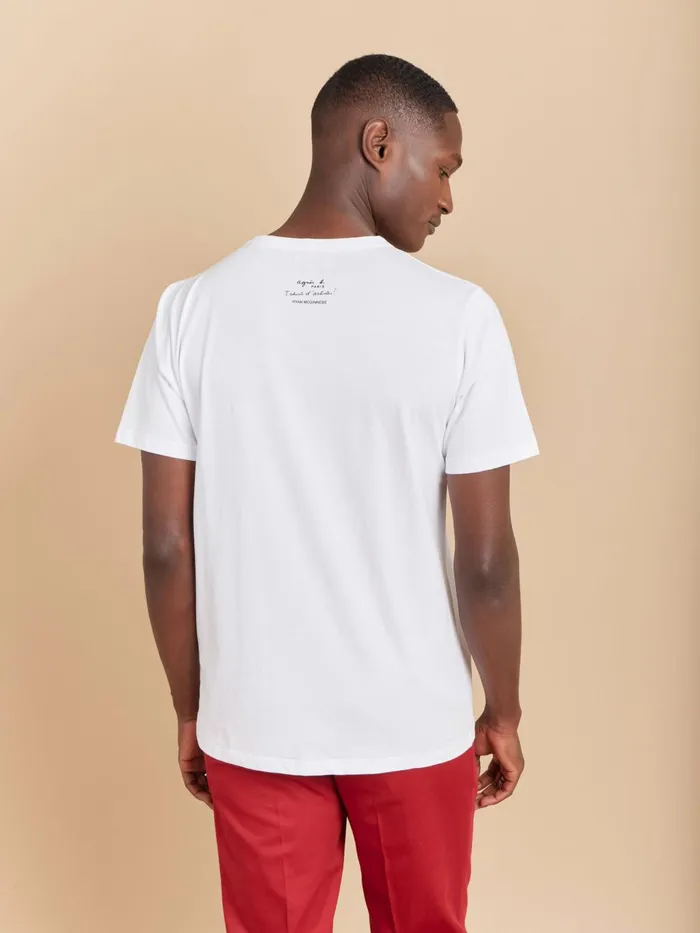 Agns B Artist039s Collection Men White Cotton Brando Tshirt Artist Ryan Mcginness