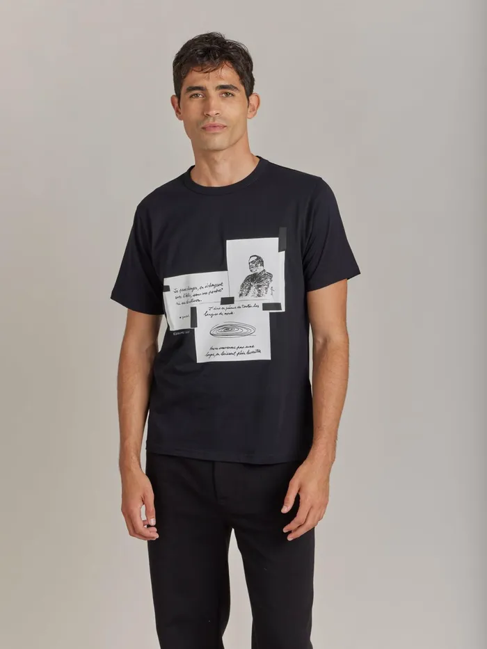 Agns B Artist039s Collection WomenMen Black Le Mixte Edouard Glissant Unisex Cotton Jersey Tshirt