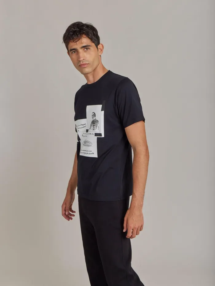 Agns B Artist039s Collection WomenMen Black Le Mixte Edouard Glissant Unisex Cotton Jersey Tshirt