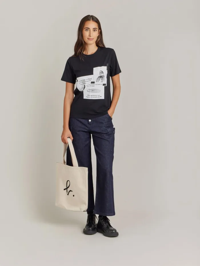 Agns B Artist039s Collection WomenMen Black Le Mixte Edouard Glissant Unisex Cotton Jersey Tshirt