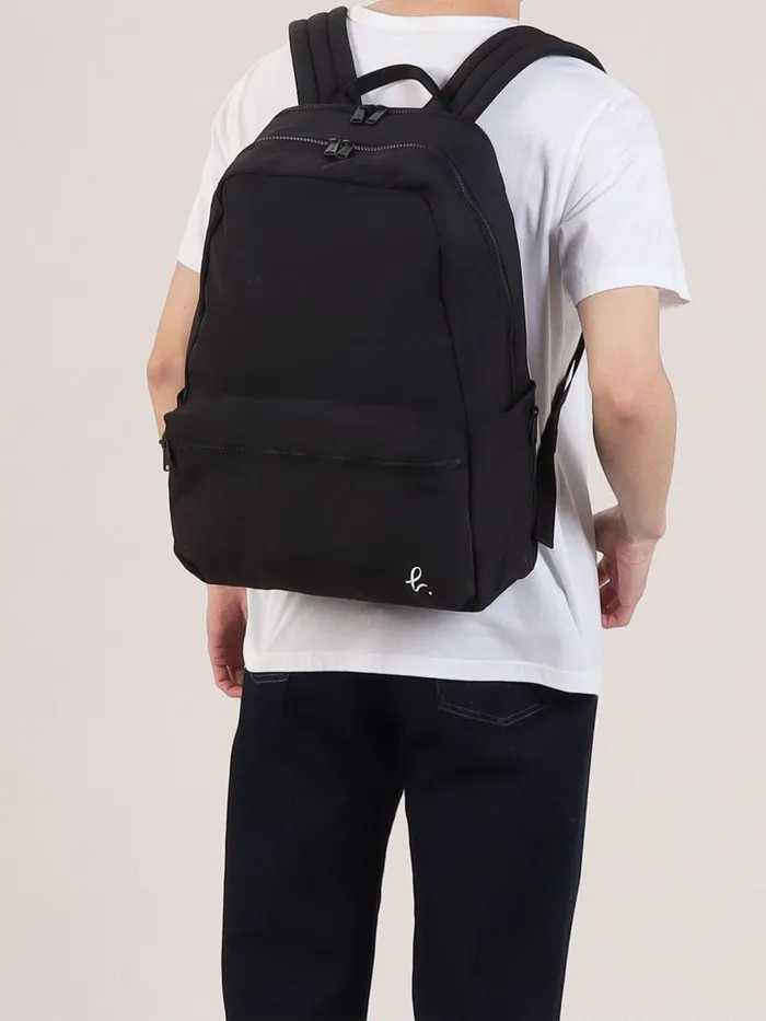 Agns B Backpacks Men Black Nylon Backpack