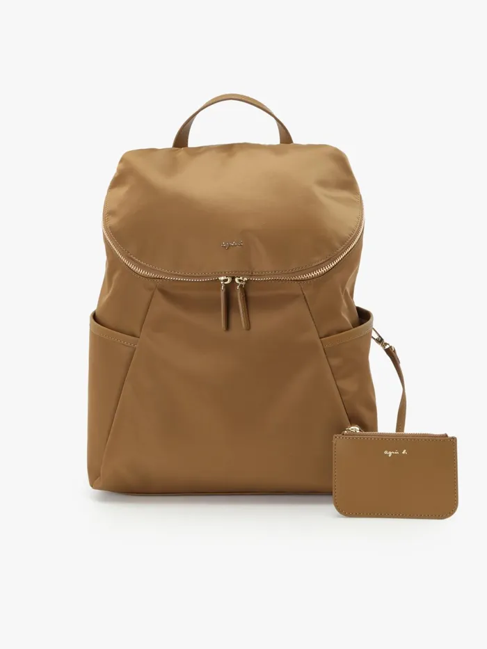 Agns B Backpacks Women Brown Nylon Backpack