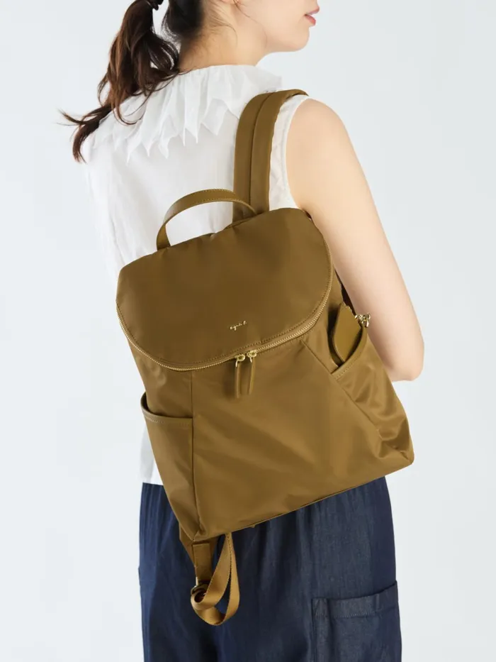 Agns B Backpacks Women Brown Nylon Backpack