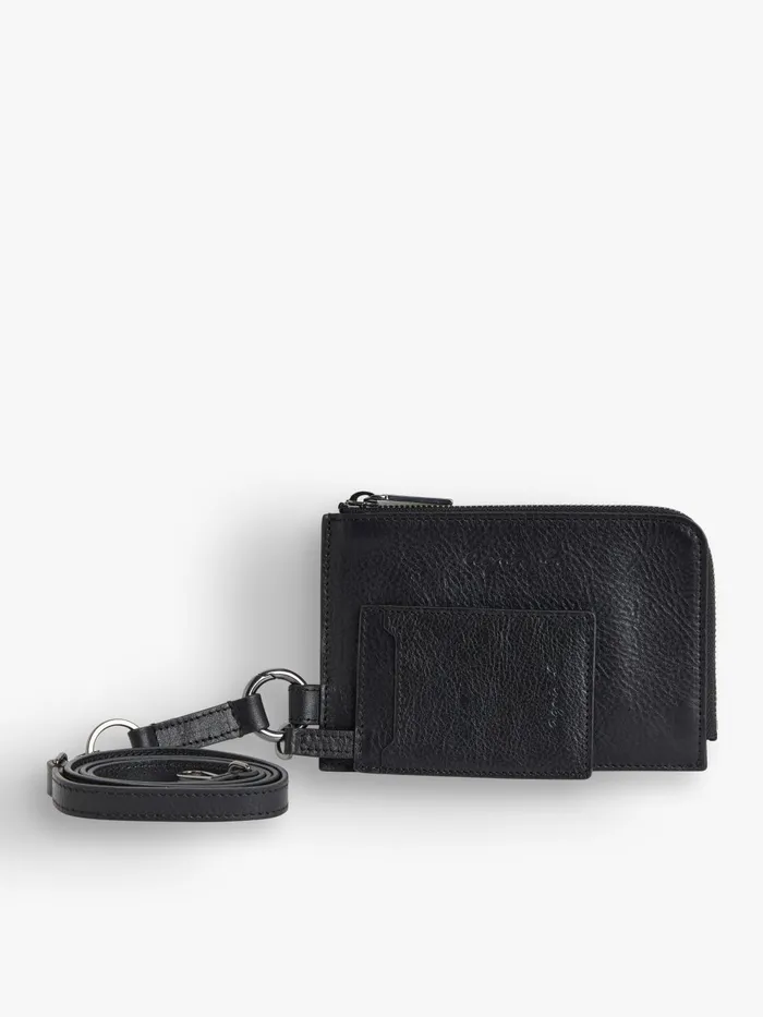 Agns B Bags Men Black Leather Scott Passport Holder