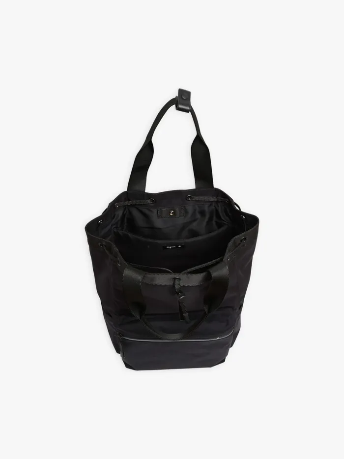 Agns B Bags Men Black Nylon Backpack