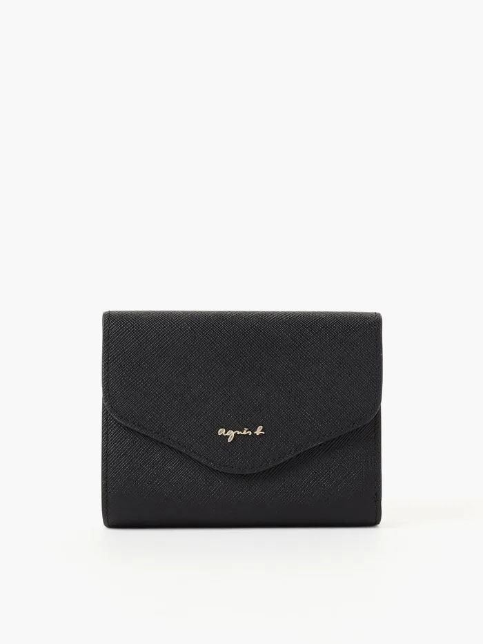 Agns B Bags Women Black Folding Leather Wallet