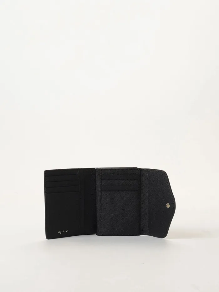 Agns B Bags Women Black Folding Leather Wallet
