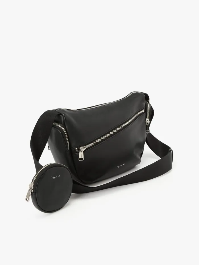 Agns B Bags Women Black Leather Strap Bag