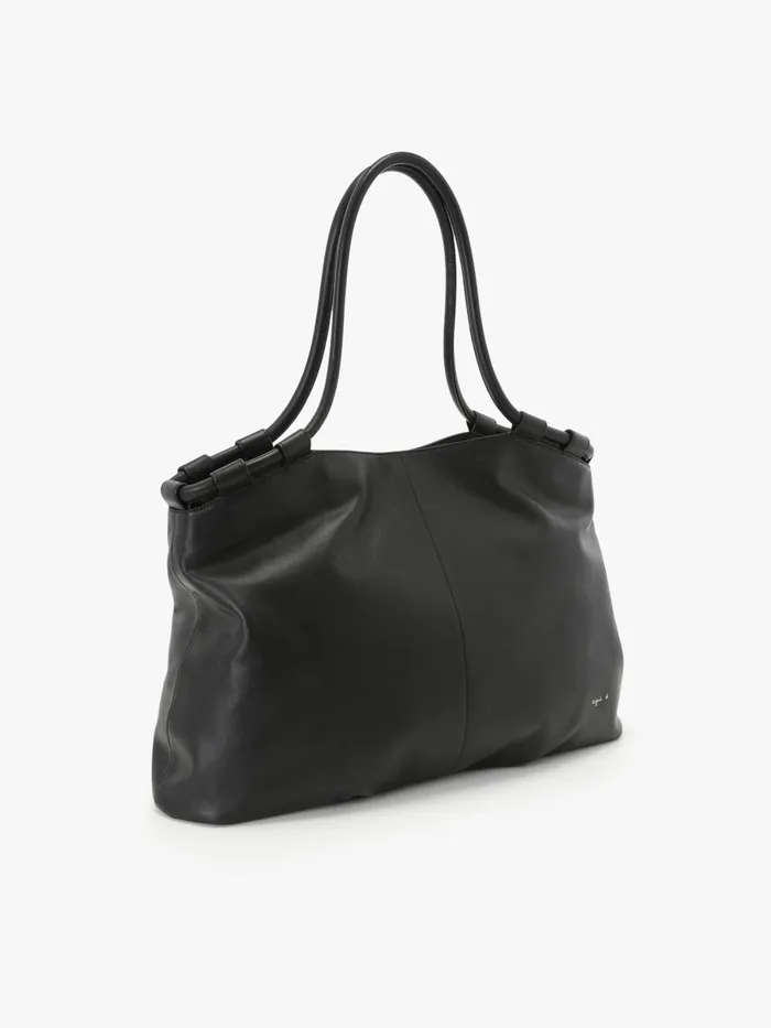 Agns B Bags Women Black Nappa Leather Tote Bag
