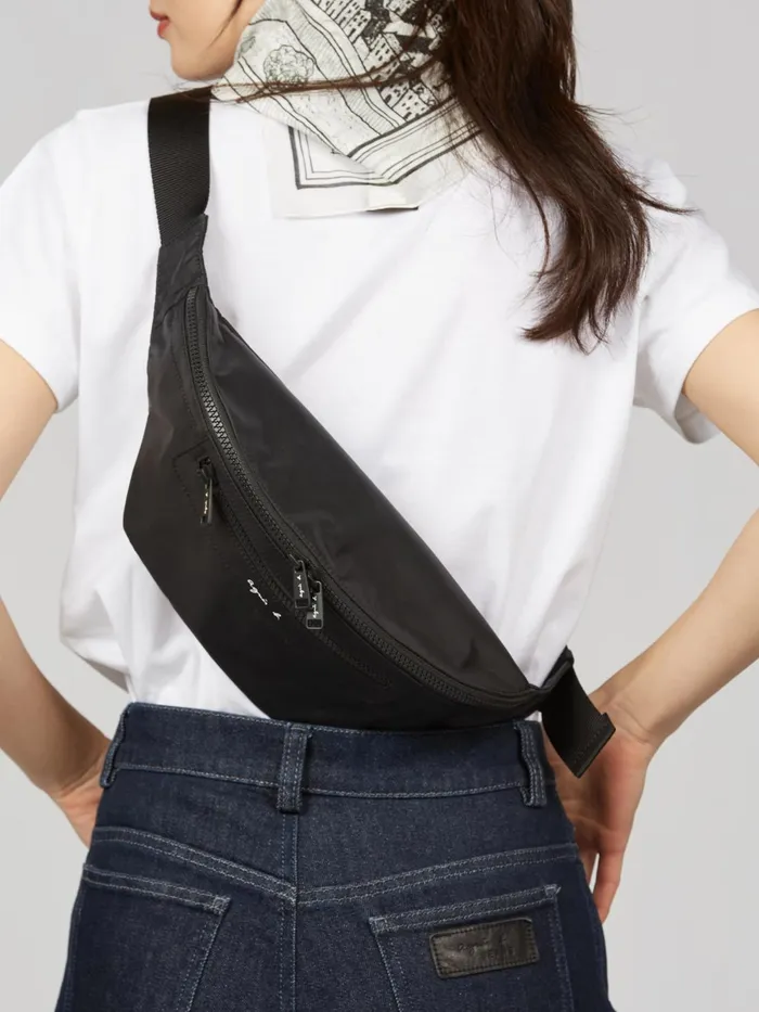 Agns B Bags Women Black Nylon Bum Bag