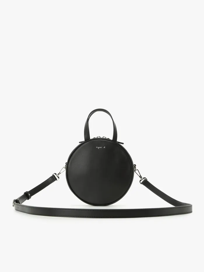 Agns B Bags Women Black Round Leather Bag