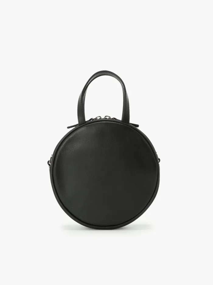 Agns B Bags Women Black Round Leather Bag