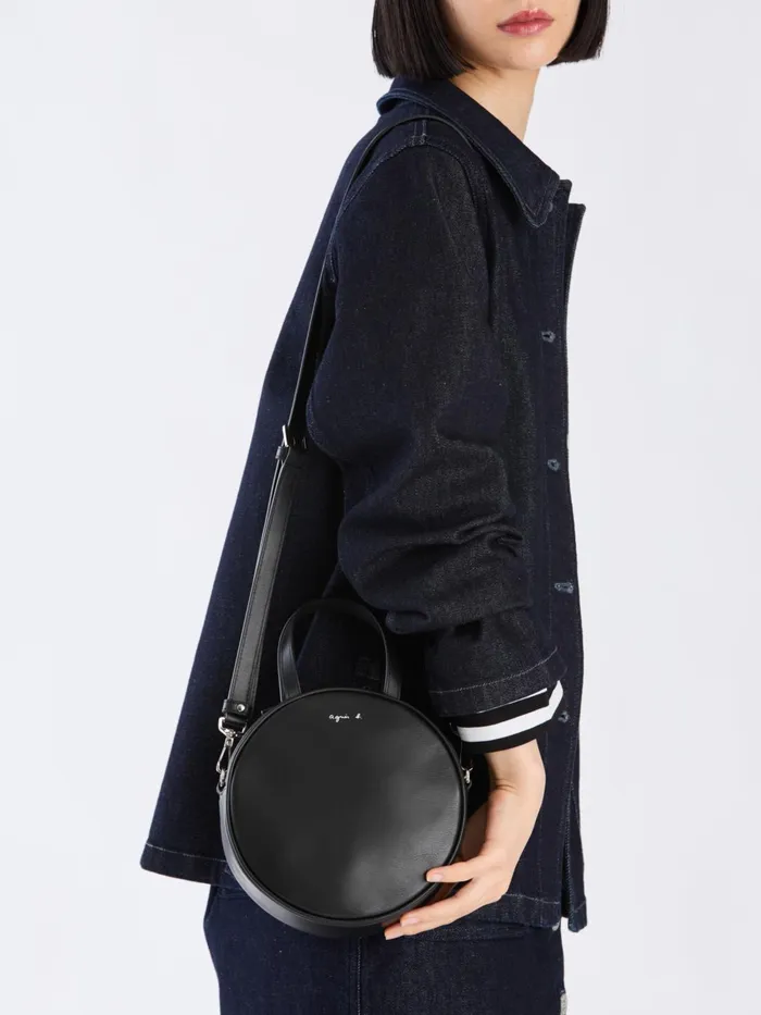 Agns B Bags Women Black Round Leather Bag