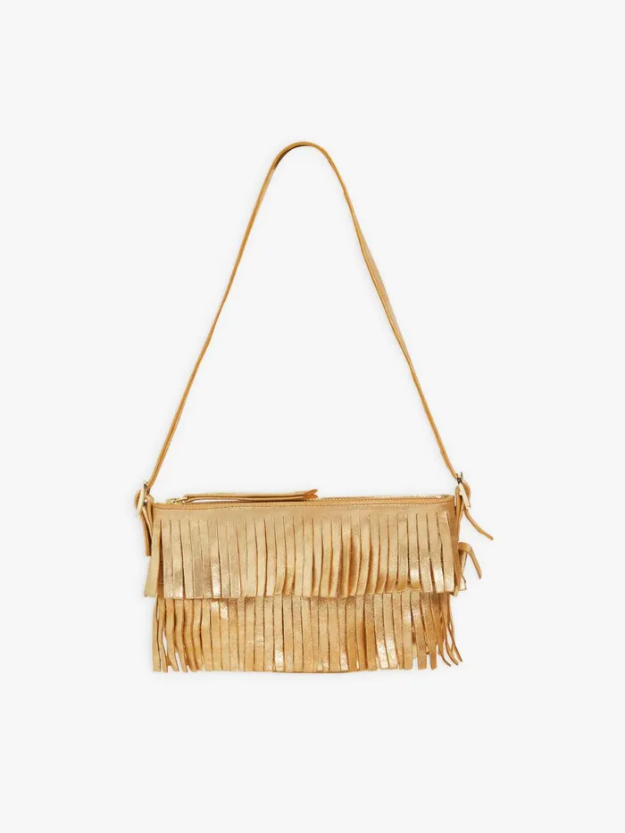 Agns B Bags Women Yellow Gold Leather Carmen Clutch