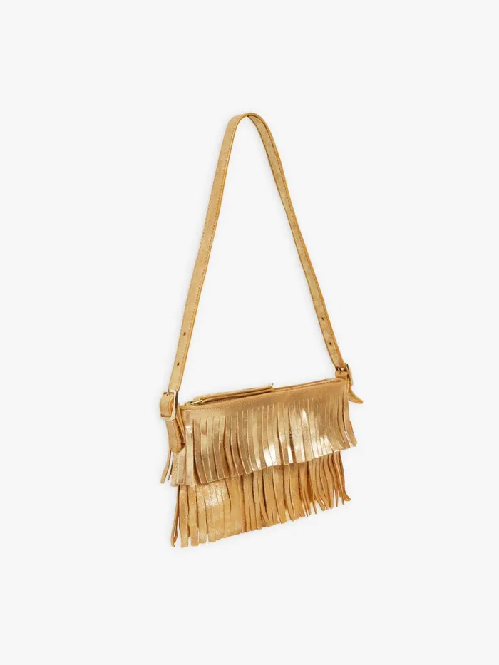 Agns B Bags Women Yellow Gold Leather Carmen Clutch